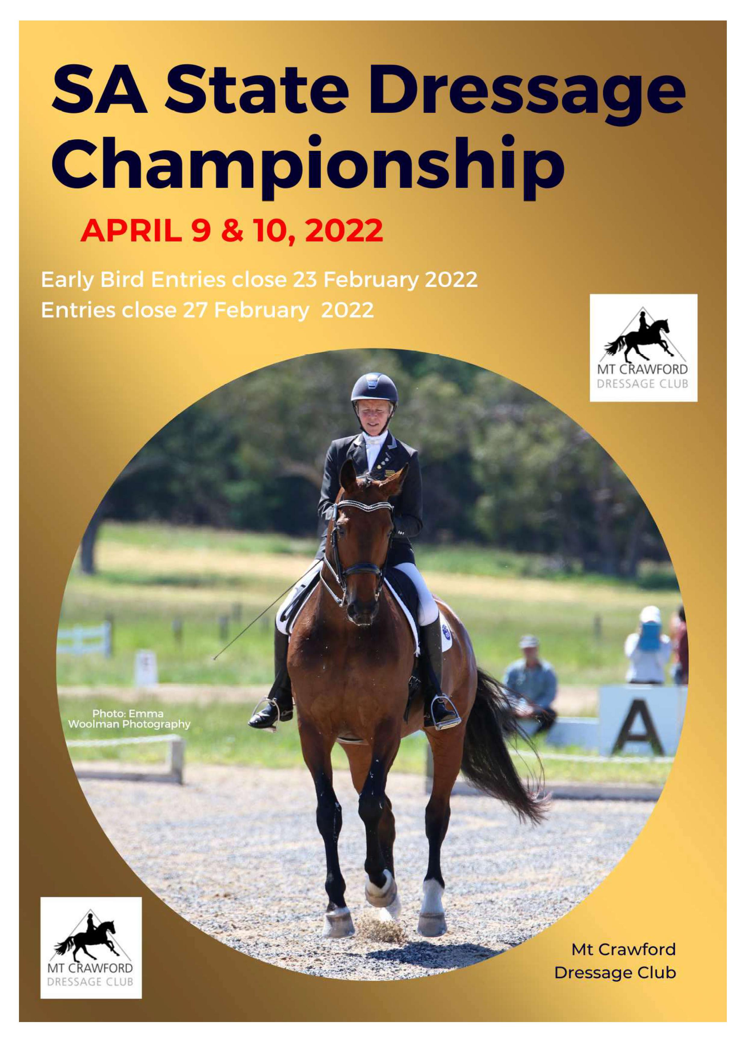 MCDC State Championships 9 & 10 April 2022 Mount Crawford Dressage Club